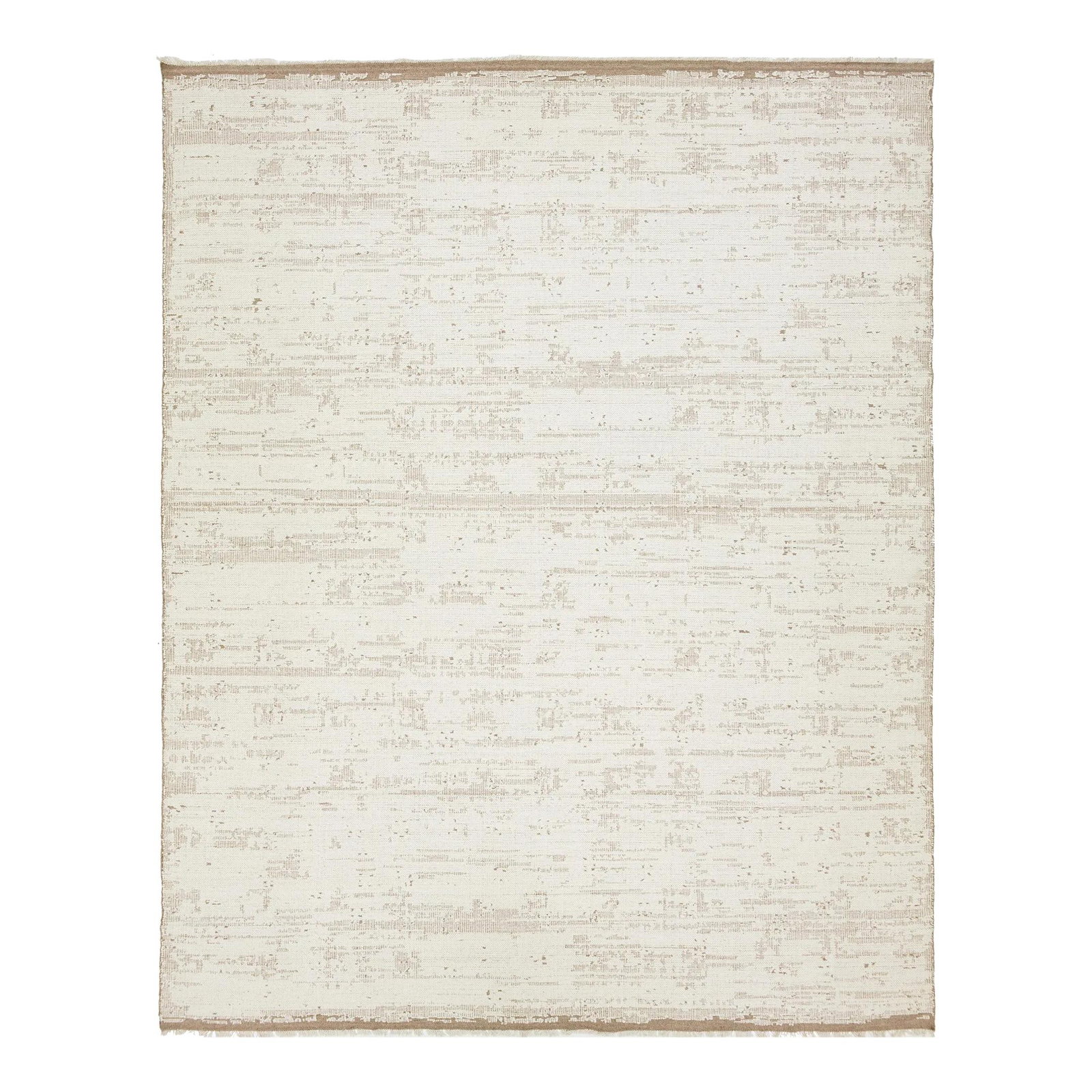 12 x 15 Ivory Wool Kilim Rug Modern Abstract Design: 12 x 15 Ivory Wool Kilim Rug Modern Abstract Design Enhance your space with this stunning 12' x 15' modern flatweave rug, designed with an organic aesthetic that features a light brown and ivory abstr