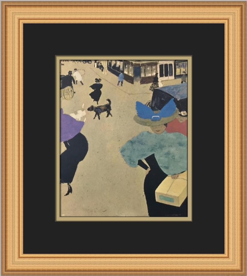 Custom Framed Open Edition Print A Street in Paris by Felix Vallotton: Custom Framed Open Edition Print A Street in Paris by Felix Vallotton This is an offset lithograph print of "A Street In Paris" by Felix Vallotton, produced in 1995. The artwork is an open edition pri