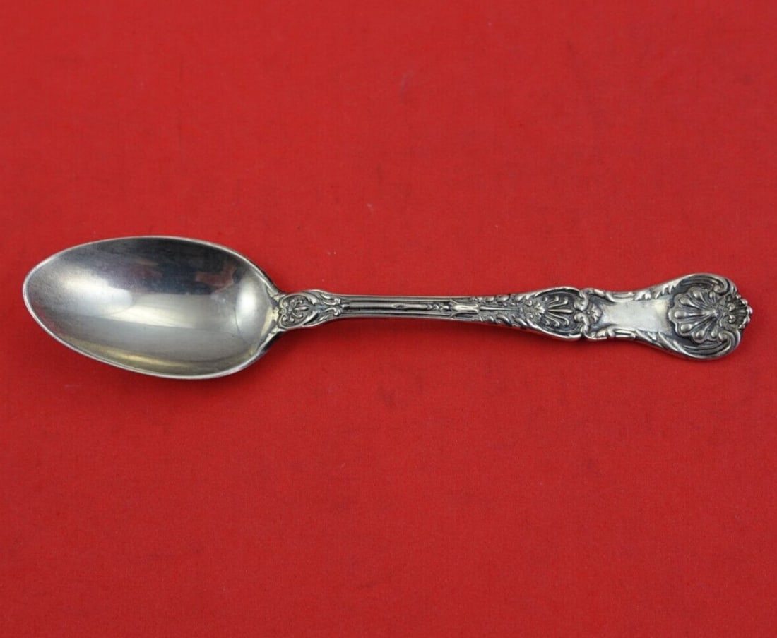 Gorham King George Sterling Silver 4 O'Clock Spoon 4 7/8 Inch: Gorham King George Sterling Silver 4 O'Clock Spoon 4 7/8 Inch This exquisite 4 O'Clock Spoon is part of the King George pattern by Gorham, crafted from high-quality sterling silver. Measuring 4 7/8 in