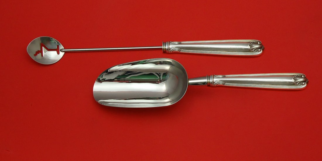 Towle Sterling Silver Benjamin Franklin 2pc Bar Set Martini Spoon Ice Scoop: Towle Sterling Silver Benjamin Franklin 2pc Bar Set Martini Spoon Ice Scoop Elevate your entertaining experience with this exquisite two-piece bar set in the Benjamin Franklin pattern by Towle. Crafte