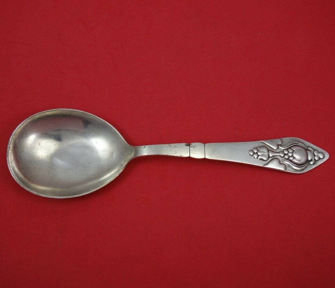 Georg Jensen Fuchsia Sterling Silver Berry Spoon 8.25 Inch Monogrammed: Georg Jensen Fuchsia Sterling Silver Berry Spoon 8.25 Inch Monogrammed This exquisite Berry Spoon from the Fuchsia pattern by Georg Jensen is crafted from high-quality sterling silver. Measuring 8 1/4