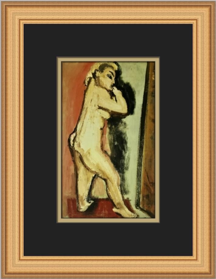 Mark Rothko Standing Nude Female Custom Framed Offset Lithograph Art Print: Mark Rothko Standing Nude Female Custom Framed Offset Lithograph Art Print This exquisite print titled "Standing Nude Female" by renowned artist Mark Rothko captures the essence of surrealism with its