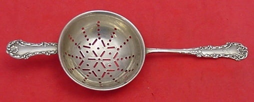 Frank Whiting George III Sterling Silver Tea Strainer 6.25 Inch Monogrammed: Frank Whiting George III Sterling Silver Tea Strainer 6.25 Inch Monogrammed This exquisite tea strainer features the elegant George III pattern by Frank Whiting, crafted from high-quality sterling sil