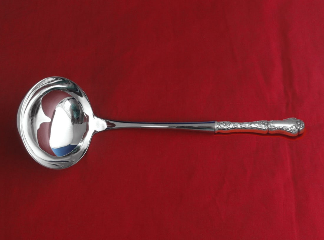 Gorham Poppy Sterling Silver Soup Ladle Custom Made 10.5": Gorham Poppy Sterling Silver Soup Ladle Custom Made 10.5" This impressive soup ladle from the renowned Gorham brand features the elegant Poppy pattern. Crafted from high-quality sterling silver, this