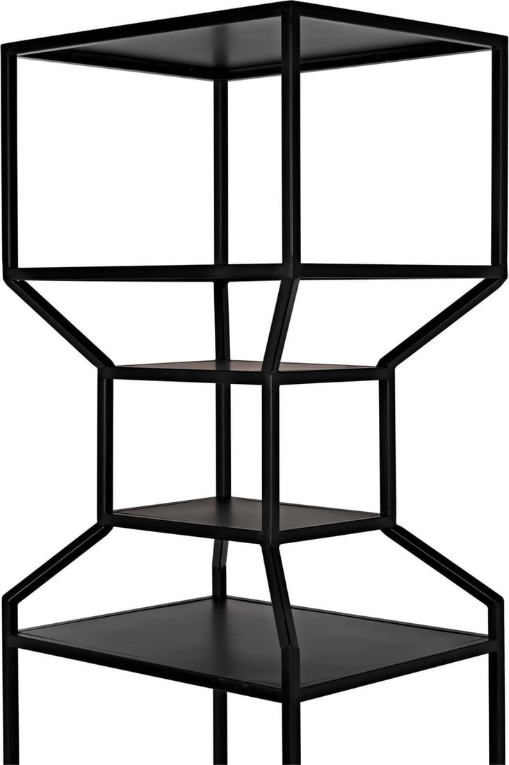 Noir Downtown Collection Matte Black Industrial Bookcase 83H: Noir Downtown Collection Matte Black Industrial Bookcase 83H This stylish bookcase from the Downtown Collection by Noir features a sleek matte black finish, crafted from durable industrial steel. With