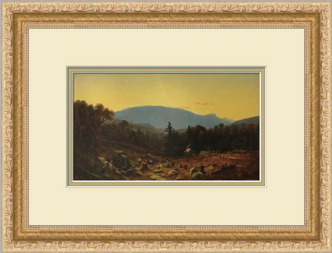 Sanford Robinson Gifford Hunter Mountain Custom Framed Print: Sanford Robinson Gifford Hunter Mountain Custom Framed Print This beautifully custom framed print features a stunning sketch of Hunter Mountain by renowned artist Sanford Robinson Gifford. The artwork