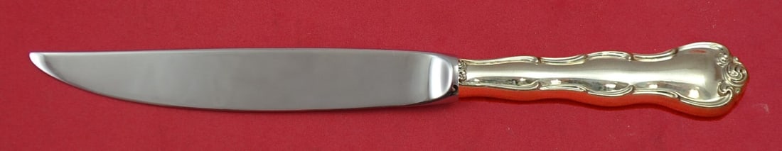 Gorham Rondo Sterling Silver Steak Knife 8 Inch Custom Non-Serrated Blade: Gorham Rondo Sterling Silver Steak Knife 8 Inch Custom Non-Serrated Blade This exquisite steak knife from the Rondo pattern by Gorham features a hollow handle crafted from sterling silver. Measuring 8