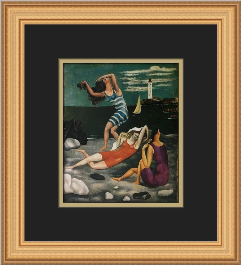 Pablo Picasso The Bathers Custom Framed Art Print 14x12: Pablo Picasso The Bathers Custom Framed Art Print 14x12 Enhance your art collection with this exquisite custom framed print of "The Bathers" by Pablo Picasso. This medium-sized piece, produced in 2000