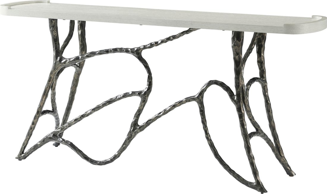 Theodore Alexander Stylish Essence Console Opal Finish Rectangle: Theodore Alexander Stylish Essence Console Opal Finish Rectangle Introducing the Stylish Essence Console by Theodore Alexander, a perfect blend of elegance and functionality. With a sleek rectangular