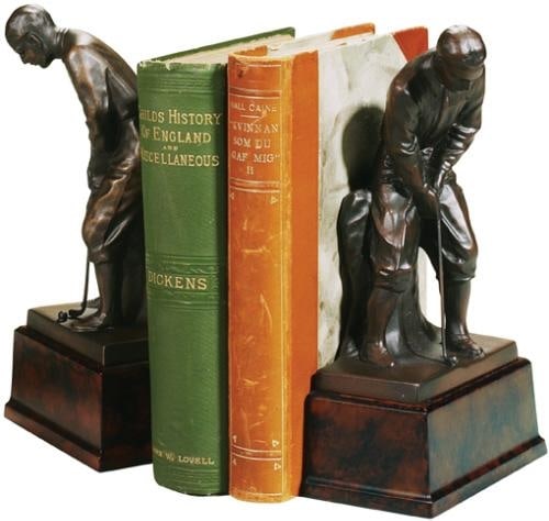 Lodge Style Golf Bookends Hand-Cast Resin Putting Golfer: Lodge Style Golf Bookends Hand-Cast Resin Putting Golfer This item is made at time of order. Please allow 42 to 70 days for production. Enhance your home or office decor with these Classic Lodge Style