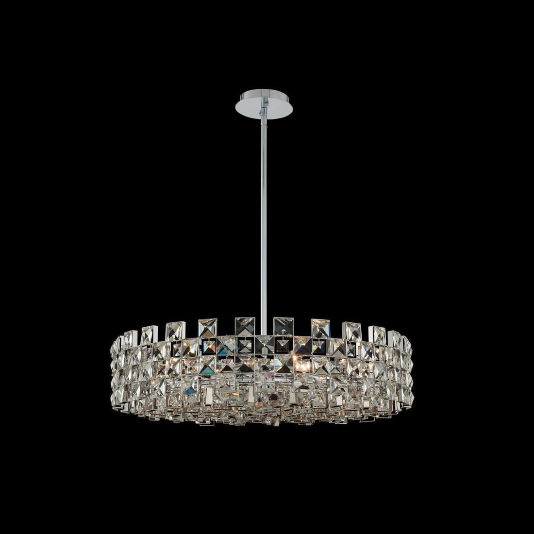 Kalco Piazze 29 Inch Crystal Pendant Light Dimmable Firenze Polished Chrome: Kalco Piazze 29 Inch Crystal Pendant Light Dimmable Firenze Polished Chrome Illuminate your space with the Sophisticated Piazze 29" Crystal Pendant, a stunning lighting fixture that combines elegance
