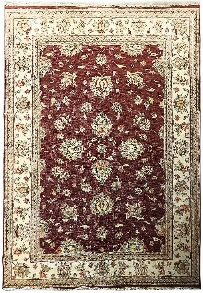 Handcrafted 12' x 15' Zigler Chobi Peshawar Rug Burgundy: Handcrafted 12' x 15' Zigler Chobi Peshawar Rug Burgundy Free continental US Shipping Introducing the exquisite 11.8 x 15 Ziglar Chobi Peshawar Rug in a rich burgundy hue, a true masterpiece of crafts