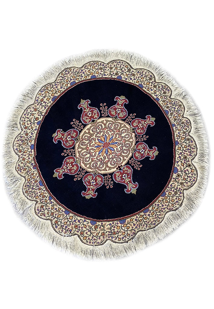 Elegant 4' x 4' Round Hand-Knotted Wool Rug from Pakistan: Elegant 4' x 4' Round Hand-Knotted Wool Rug from Pakistan Free continental US Shipping Enhance your home decor with this exquisite 4' x 4' round wool rug. Finely hand-knotted from premium quality wool
