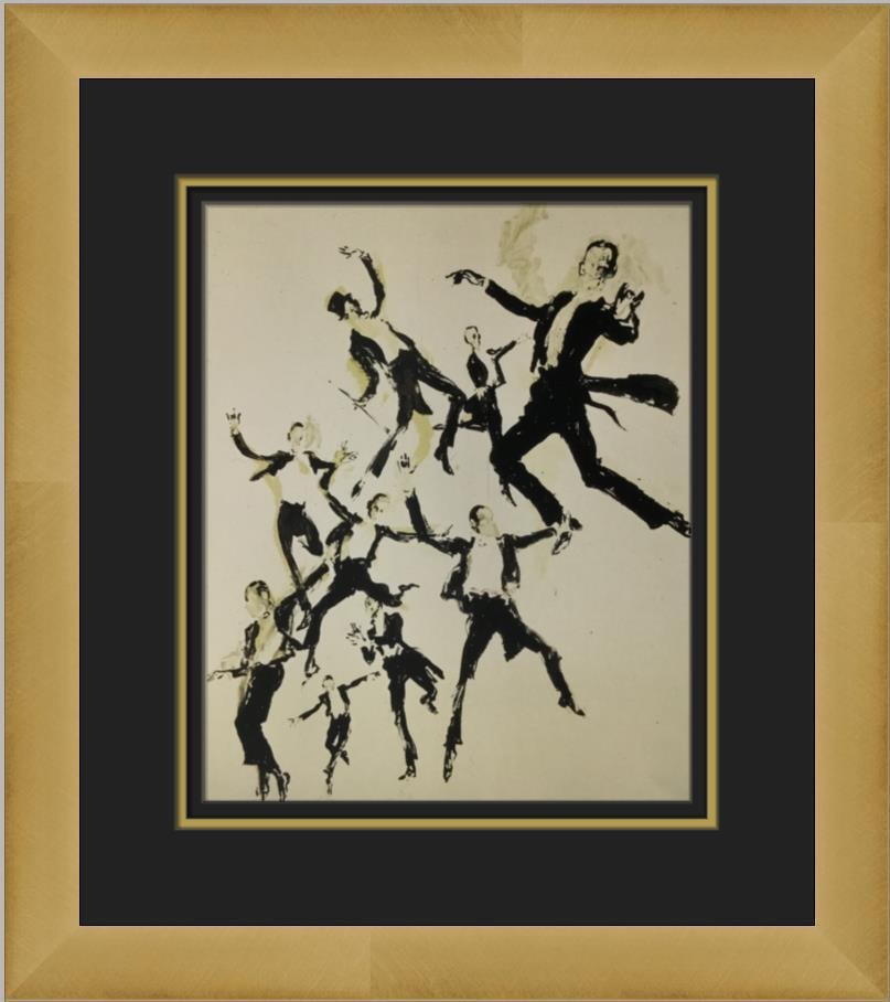 LeRoy Neiman Fred Astaire Custom Framed Lithograph Print Art: LeRoy Neiman Fred Astaire Custom Framed Lithograph Print Art This stunning custom framed print features the iconic Fred Astaire, masterfully created by artist LeRoy Neiman. The artwork is produced usi