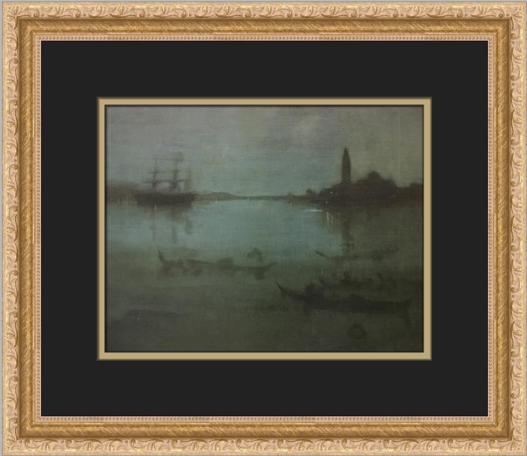 James Whistler The Lagoon Venice Custom Framed Art Print 14 x 16: James Whistler The Lagoon Venice Custom Framed Art Print 14 x 16 This captivating custom framed print titled "The Lagoon Venice" is a stunning representation of James Whistler's artistry, showcasing a
