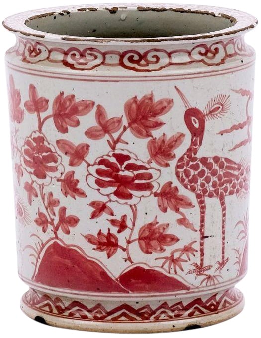 Handmade Red Ceramic Orchid Pot with Bird Design 10H x 9W x 9D: Handmade Red Ceramic Orchid Pot with Bird Design 10H x 9W x 9D Enhance your plant display with this beautifully crafted Traditional Red Orchid Pot featuring an elegant bird design. Handmade from ceram