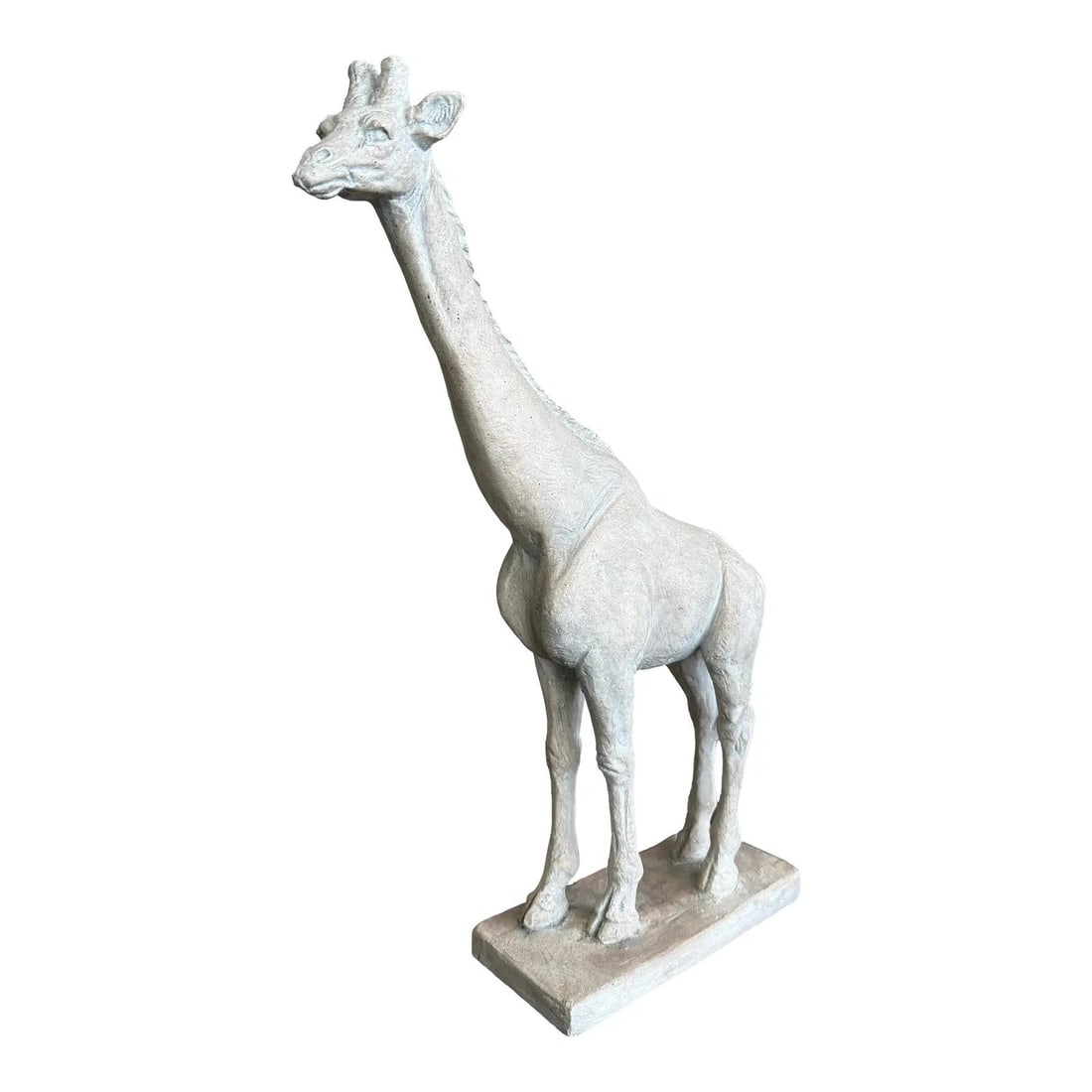 Vintage Boho White Ceramic Giraffe Sculpture 26 x 5 x 23: Vintage Boho White Ceramic Giraffe Sculpture 26 x 5 x 23 Enhance your decor with this exquisite vintage Boho ceramic giraffe sculpture. This elegant piece features a textured, chalky white finish comp