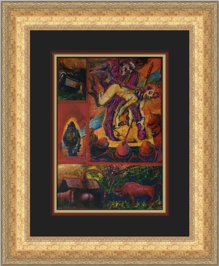 H.R. Giger Robofok Custom Framed Fantasy Surrealism Print 1992: H.R. Giger Robofok Custom Framed Fantasy Surrealism Print 1992 This stunning custom framed print titled 'Robofok' by renowned artist H.R. Giger captures the essence of fantasy surrealism. Measuring 19