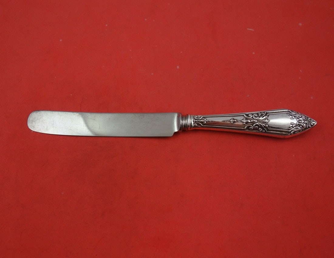 Dartmouth Durgin Sterling Silver Knife 8 3/4 inches Stainless Blade: Dartmouth Durgin Sterling Silver Knife 8 3/4 inches Stainless Blade Introducing the Dartmouth pattern regular knife by Durgin, crafted from high-quality sterling silver. This elegant piece features a