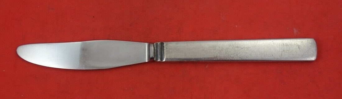 Danish Sterling Silver Dinner Knife by Various Makers 8 3/4": Danish Sterling Silver Dinner Knife by Various Makers 8 3/4" This elegant Danish Sterling silver dinner knife is crafted from high-quality sterling silver, showcasing the timeless Danish Sterling patt