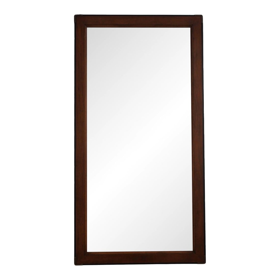 Elegant Campaign Style Cherry Mirror with Brass Corners 24x46 (1 of 8)