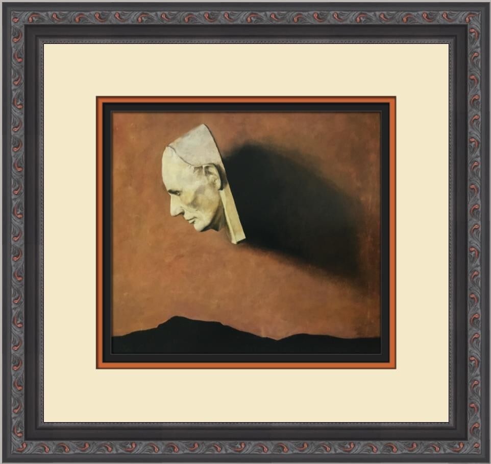 Andrew Wyeth Life Mask of Abraham Lincoln Custom Framed Print 14x14: Andrew Wyeth Life Mask of Abraham Lincoln Custom Framed Print 14x14 This striking custom framed print by renowned artist Andrew Wyeth features the Life Mask of Abraham Lincoln, capturing the essence o