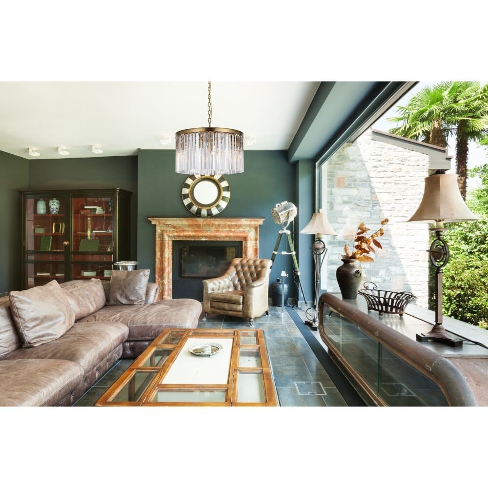 Elegant Sydney 8-Light Satin Gold Crystal Chandelier 26": Elegant Sydney 8-Light Satin Gold Crystal Chandelier 26" Illuminate your space with this stunning Satin Gold Dining Room Kitchen Crystal Chandelier. Featuring a modern design, this 26-inch chandelier