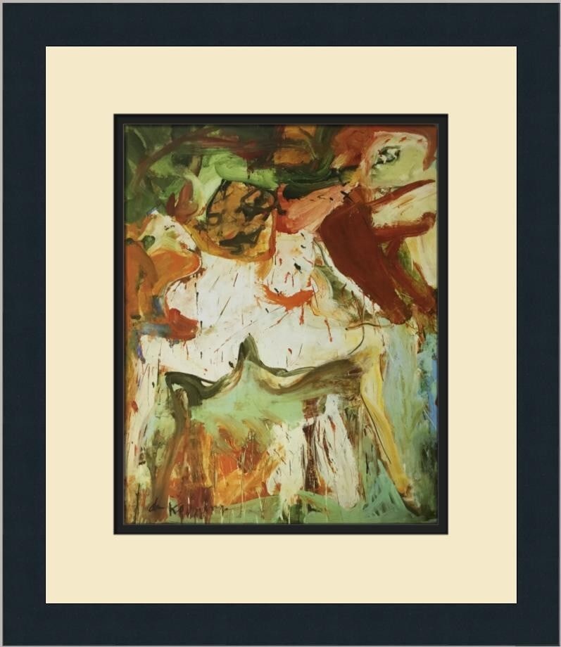 Willem de Kooning The Visit Custom Framed Print 1978: Willem de Kooning The Visit Custom Framed Print 1978 This custom framed print titled 'The Visit' by Willem de Kooning showcases a stunning blend of Expressionism, Impressionism, and Realism. Created i