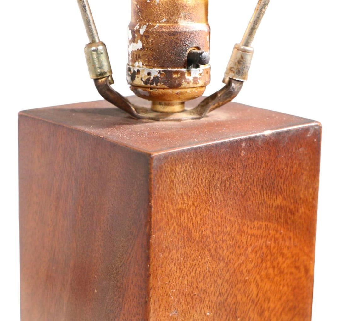 Mid Century Solid Walnut Table Lamp with Rectangular Shaft - 7