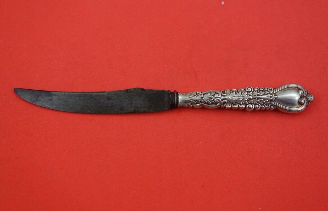 Tiffany & Co. Florentine Sterling Silver Game Knife 8 Inch: Tiffany & Co. Florentine Sterling Silver Game Knife 8 Inch Introducing the Florentine Game Knife by Tiffany & Co., a stunning piece crafted from exquisite sterling silver. This 8" knife features a rar