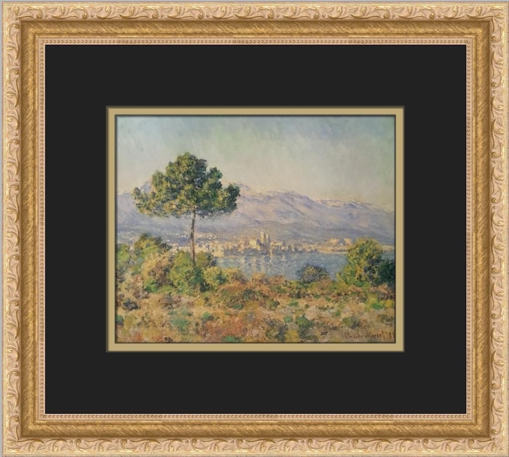 Claude Monet Stone Pine at Antibes Custom Framed Art Print 12 x 14: Claude Monet Stone Pine at Antibes Custom Framed Art Print 12 x 14 Capture the beauty of Claude Monet's artistry with this stunning custom framed print of "Stone Pine at Antibes." Measuring 12 in. x 1