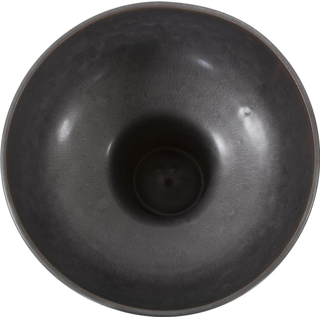 Howard Elliott Matte Gray Ceramic Candle Holder 11H: Howard Elliott Matte Gray Ceramic Candle Holder 11H Enhance your home decor with this elegant matte gray candle holder, crafted in an antique style. Made of durable ceramic, this small-sized candle ho
