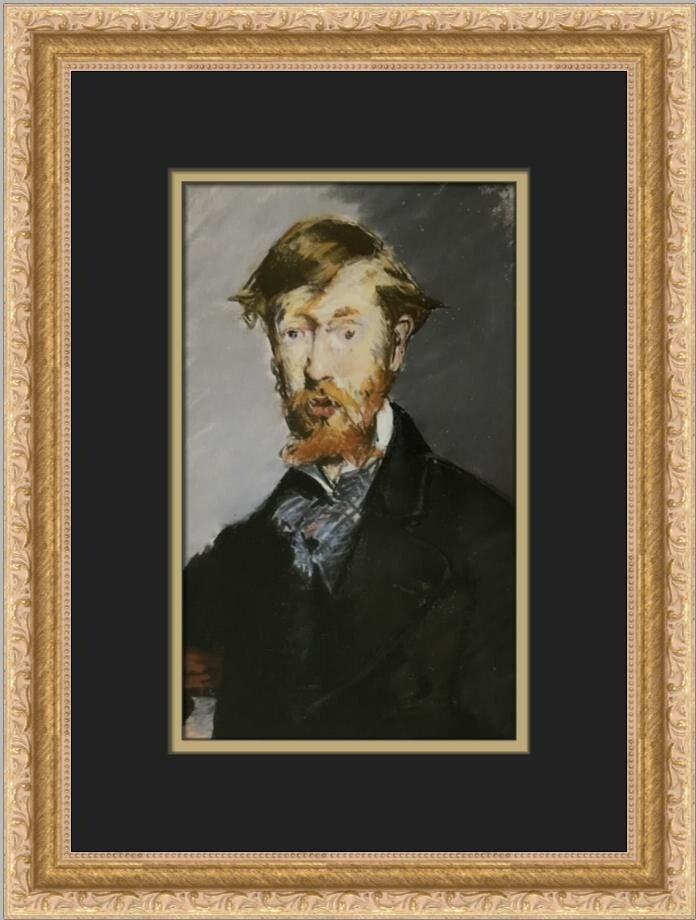 Edouard Manet A Portrait of George Moore Custom Framed Art Print: Edouard Manet A Portrait of George Moore Custom Framed Art Print This stunning custom framed print features Edouard Manet's "A Portrait of George Moore," a notable work reflecting the styles of Expres