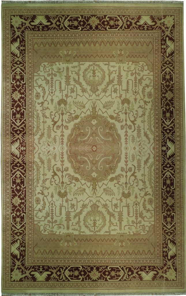 Ivory Hand-knotted Area Rug 9.9 x 15.3 Eco-friendly Vegetable Dyed Traditional Design (1 of 6)