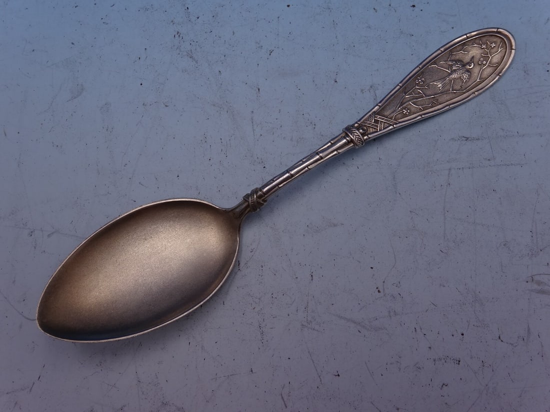 Whiting Sterling Silver Japanese Ice Cream Spoon Gold Washed Bowl 5 1/4": Whiting Sterling Silver Japanese Ice Cream Spoon Gold Washed Bowl 5 1/4" This exquisite ice cream spoon from the Whiting Manufacturing Company features the elegant Japanese pattern, also known as New