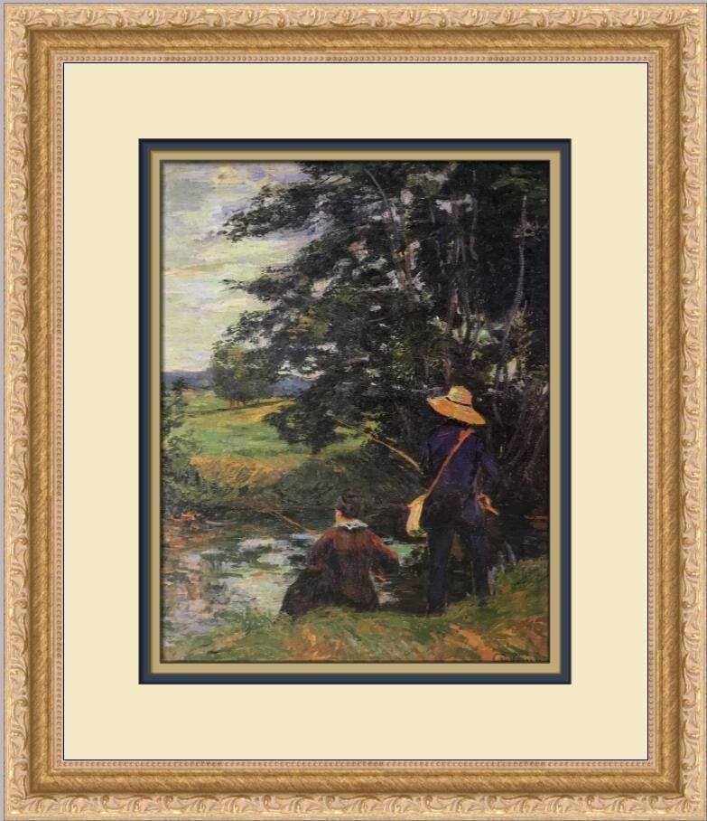 Armand Guillaumin The Fishermen Custom Framed Print 16x14 Impressionism Art: Armand Guillaumin The Fishermen Custom Framed Print 16x14 Impressionism Art This stunning custom framed print titled "The Fishermen" by renowned artist Armand Guillaumin showcases the beauty of Impres