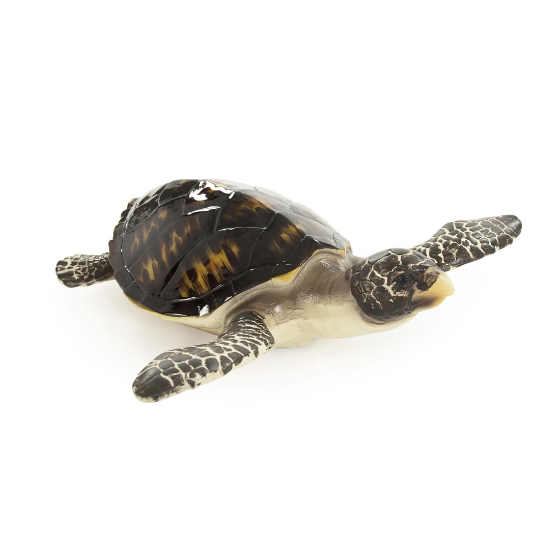 Zentique Coastal Sea Turtle Sculpture 5.5H 12W 13.25D: Zentique Coastal Sea Turtle Sculpture 5.5H 12W 13.25D Enhance your coastal decor with this lifelike sea turtle sculpture, expertly crafted to capture the beauty of marine life. Measuring 5.50 inches i