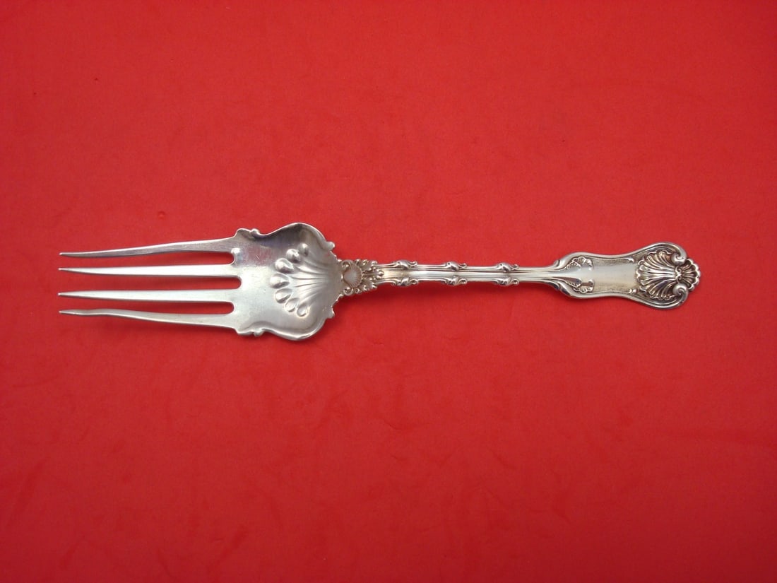 Whiting Imperial Queen Sterling Silver Beef Fork 6 Inch: Whiting Imperial Queen Sterling Silver Beef Fork 6 Inch This exquisite 6" beef fork is crafted from high-quality sterling silver, showcasing the elegant Imperial Queen pattern by Whiting. The piece is