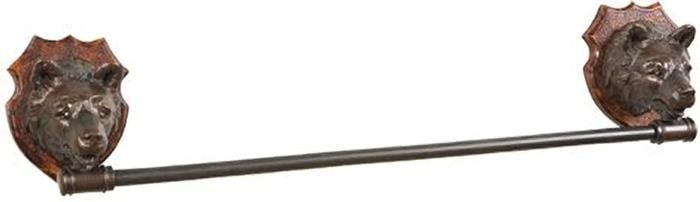 Rustic USA-Made Bear Towel Rack Lodge Style Resin: Rustic USA-Made Bear Towel Rack Lodge Style Resin This item is made at time of order. Please allow 42 to 70 days for production. Enhance your bathroom decor with this USA-made Bear Towel Rack, featuri