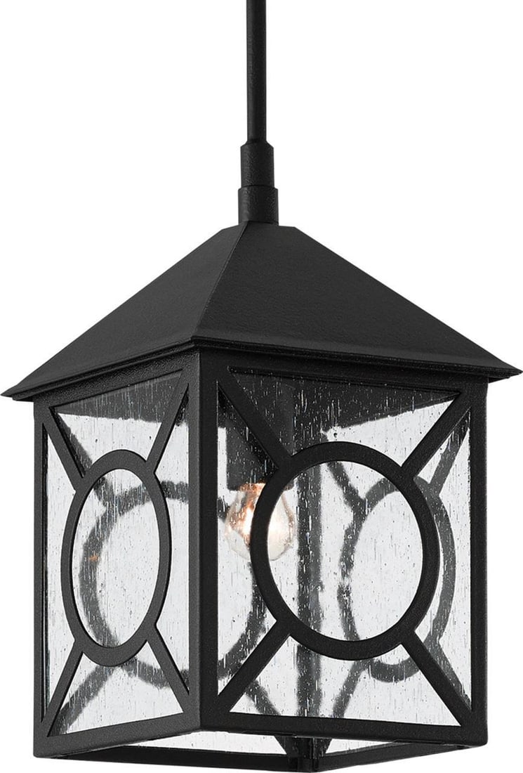 Transitional Outdoor Lantern Ripley Collection Black Cord Midnight Finish (1 of 2)
