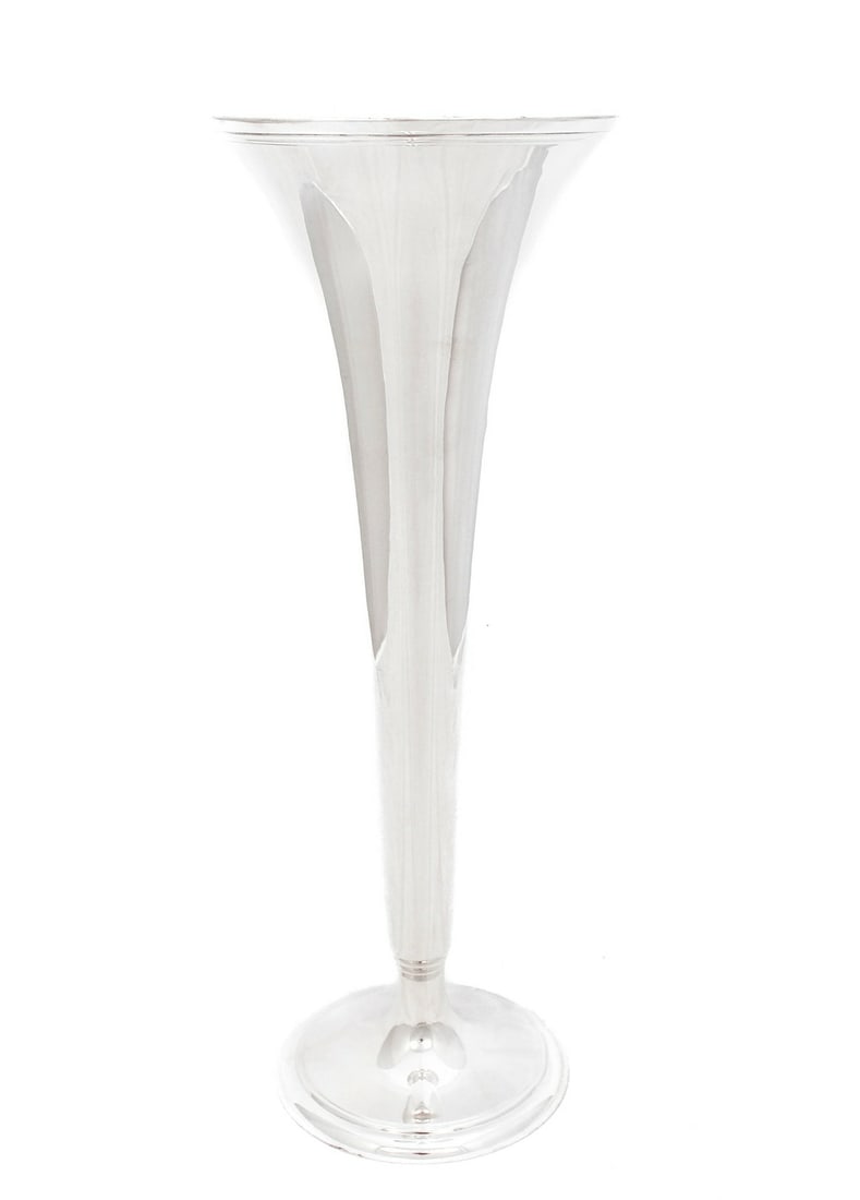 Handmade Sterling Silver Tall Sleek Flower Vase by Tiffany & Co. 20 Inch (1 of 5)