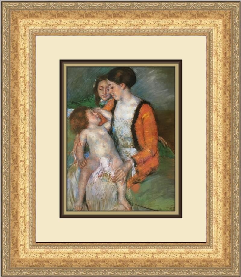 Mary Cassatt Mother Young Daughter Son Custom Framed Print 1994 (1 of 2)