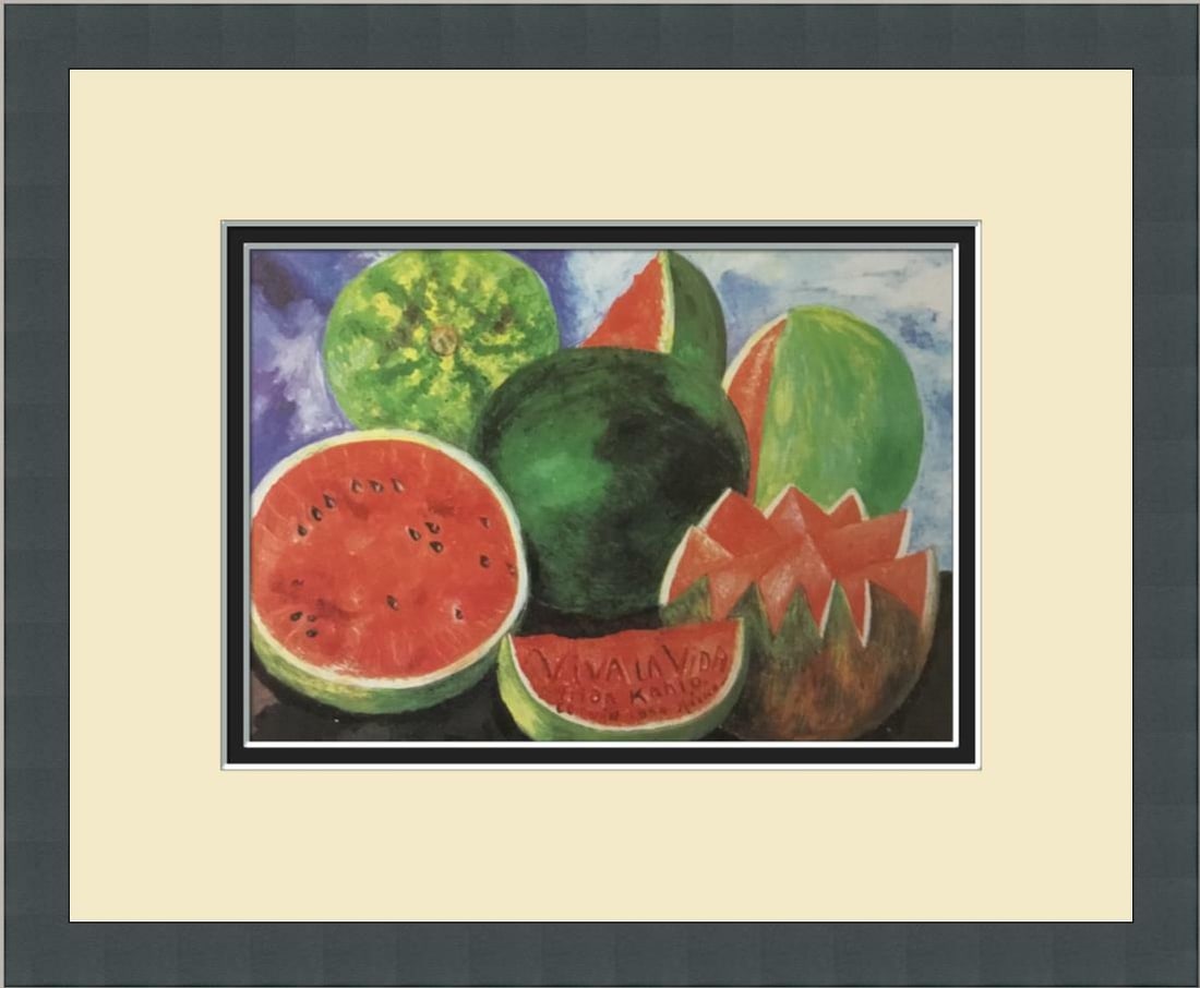 Frida Kahlo Viva la Vida Custom Framed Print 14x12 Offset Lithograph (1 of 2)