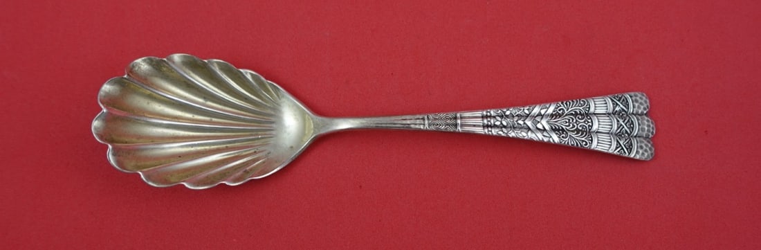 Sterling Silver Sugar Spoon Luxembourg Pattern by Shiebler Gold Wash Shell Bowl (1 of 2)