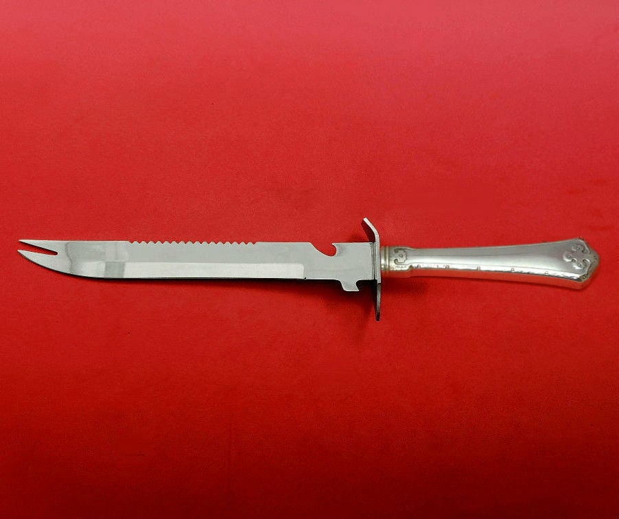 Wallace Carmel Sterling Silver Ham Slice Knife 11 1/2 Custom Made: Wallace Carmel Sterling Silver Ham Slice Knife 11 1/2 Custom Made This exquisite ham slice knife from the renowned Wallace brand features a stunning sterling silver hollow handle with a stainless stee