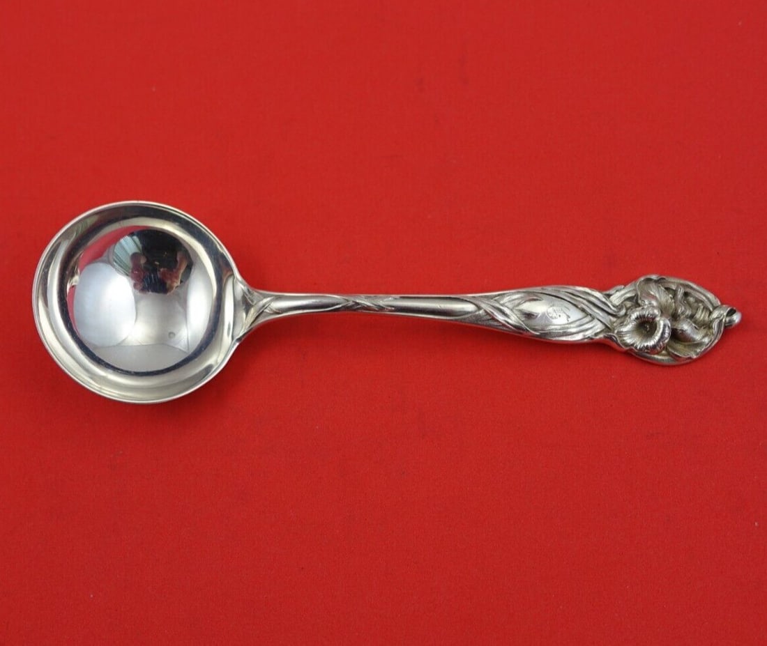 Watson Orchid Sterling Silver Bouillon Soup Spoon 5.5" Vintage Silverware (1 of 3)
