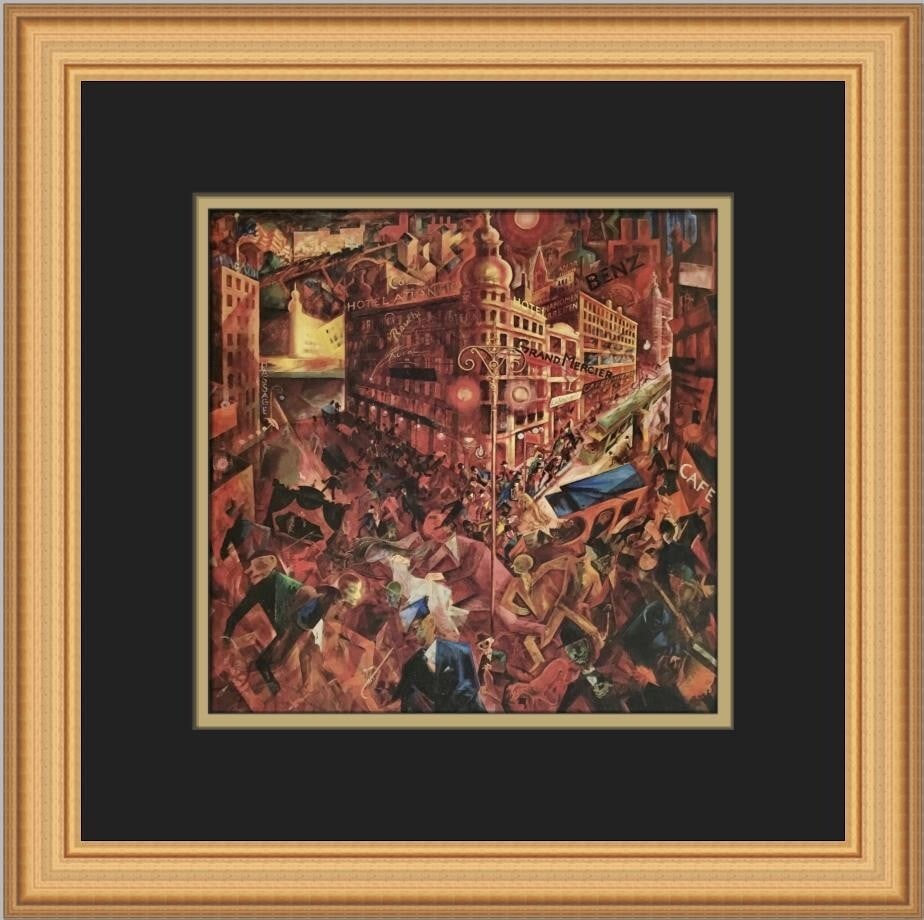 George Grosz The Big City Custom Framed Expressionist Art Print (1 of 2)