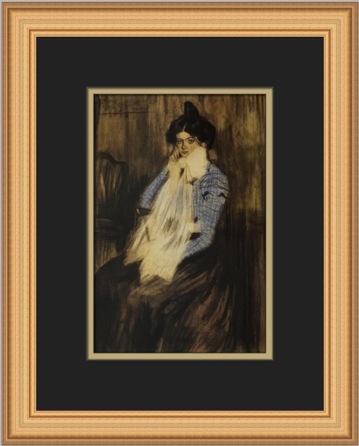 Pablo Picasso Portrait of Lola Custom Framed Print 1987: Pablo Picasso Portrait of Lola Custom Framed Print 1987 This stunning custom framed print features Pablo Picasso's "Portrait of Lola," showcasing the artist's distinctive style that blends abstract, c