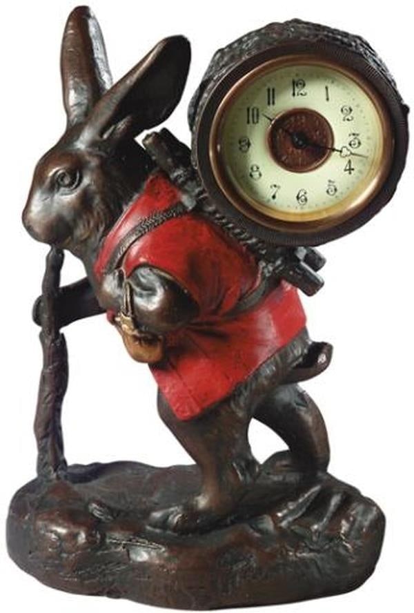 Whimsical Rabbit Clock Hand-Cast Resin Quartz Lodge Style (1 of 1)