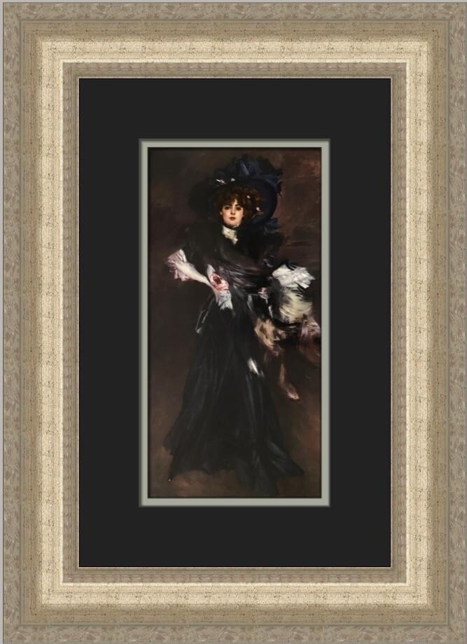 Giovanni Boldini Portrait of Madamoiselle Lantheime Custom Framed Print 1986 (1 of 2)